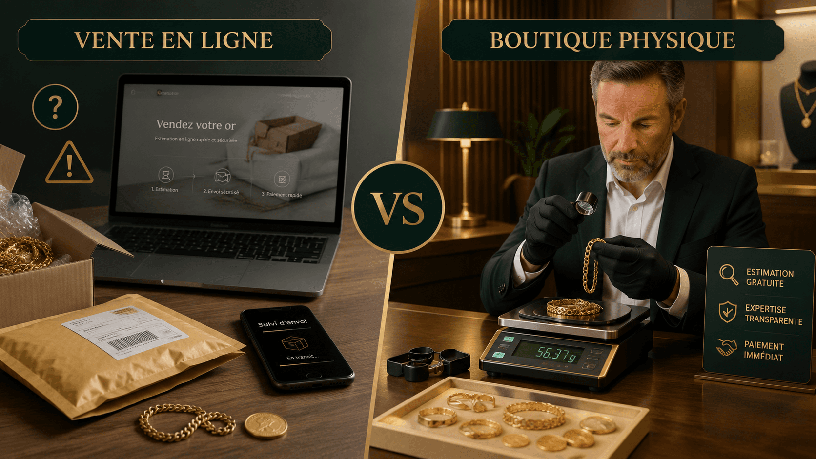 Vendre son or sur internet ou en boutique : Le comparatif vérité sur les prix et la sécurité en 2026